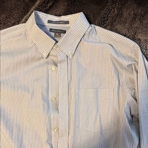 Eddie Bauer Blue and White Striped Casual Shirt